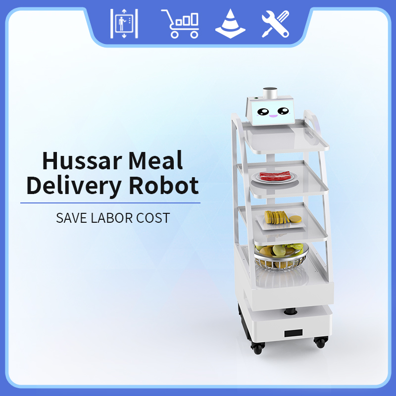 New Product Delivery Robot Factory Price Distribute Food Automatic Charging Route Planning Intelligent Delivery Robot for Restaurant