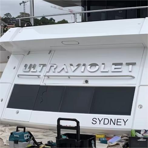 Custom 3D Metal Signage Backlit Illuminated Sign Yacht Signage Logo Backlit