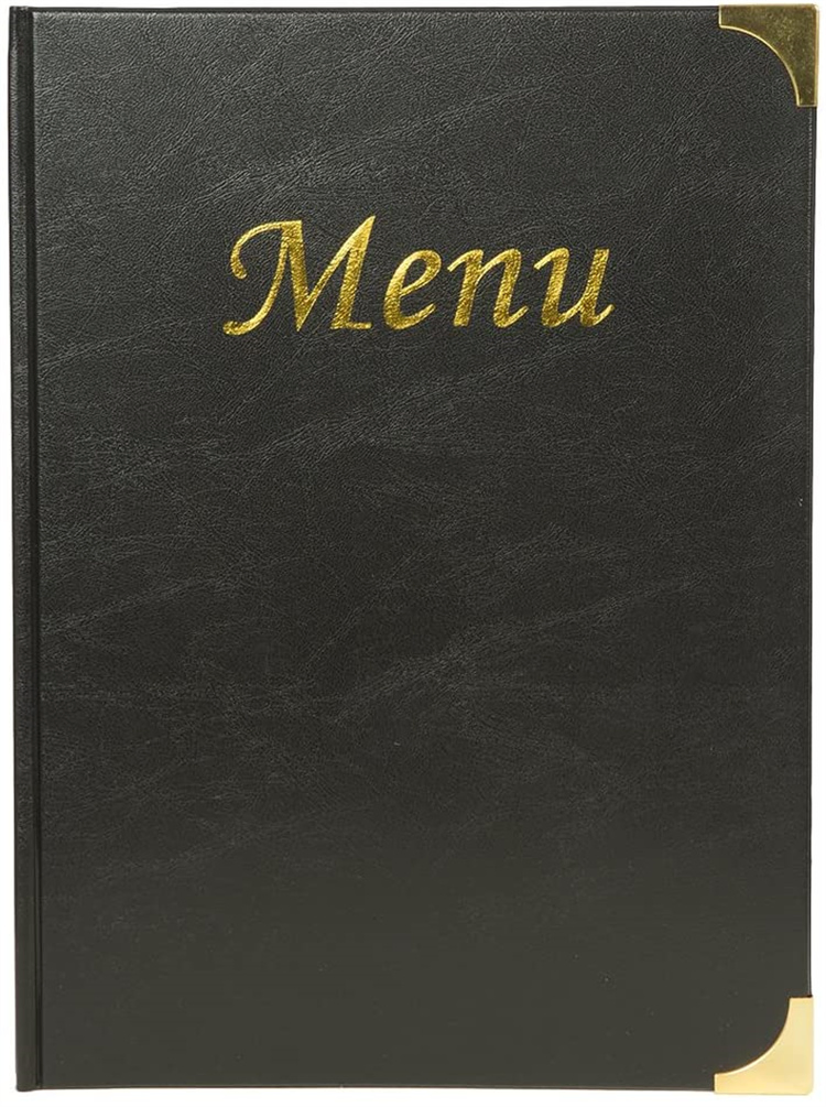 PU Leather A4 Size Bill Menu Book Holder Custom Folder Menu Covers for Restaurants