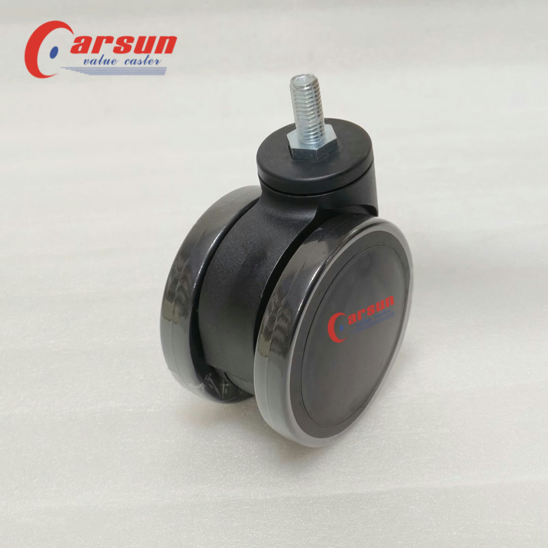 4 Inch Black Medical Casters Brakes Rigid PU Nylon Stem Casters Hospital Laboratory Equipment Instruments Customizable OEM 100mm