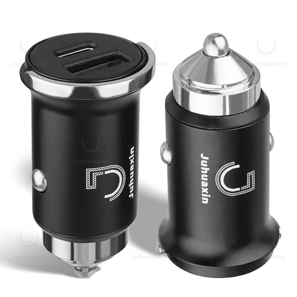 Juhuaxin Good Quality Portable Mini Fast Car Charger Dual Port QC 3.0 USB Type C Pd Car Charger for Mobile Phone