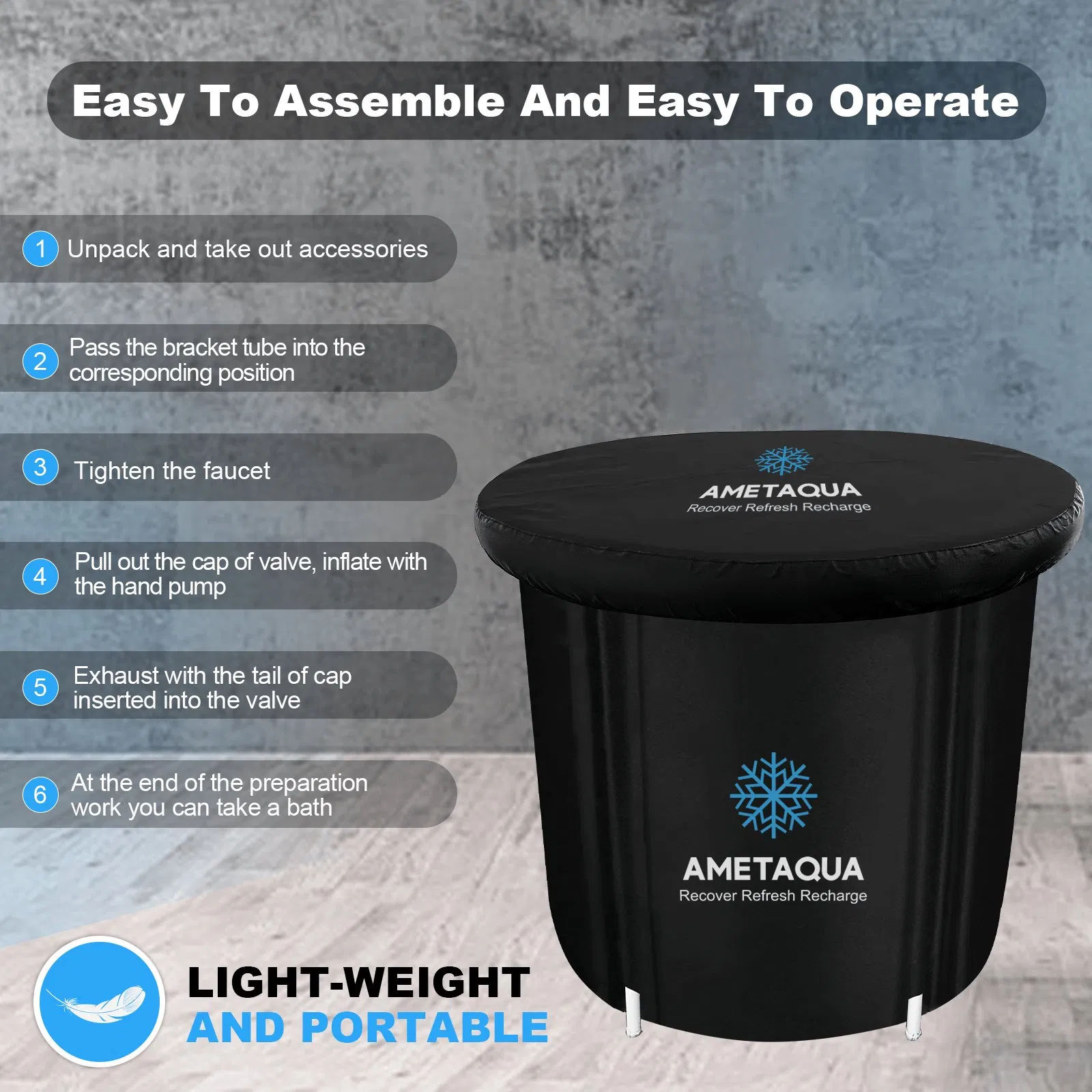 Складной надувной ледяной бассейн для взрослых