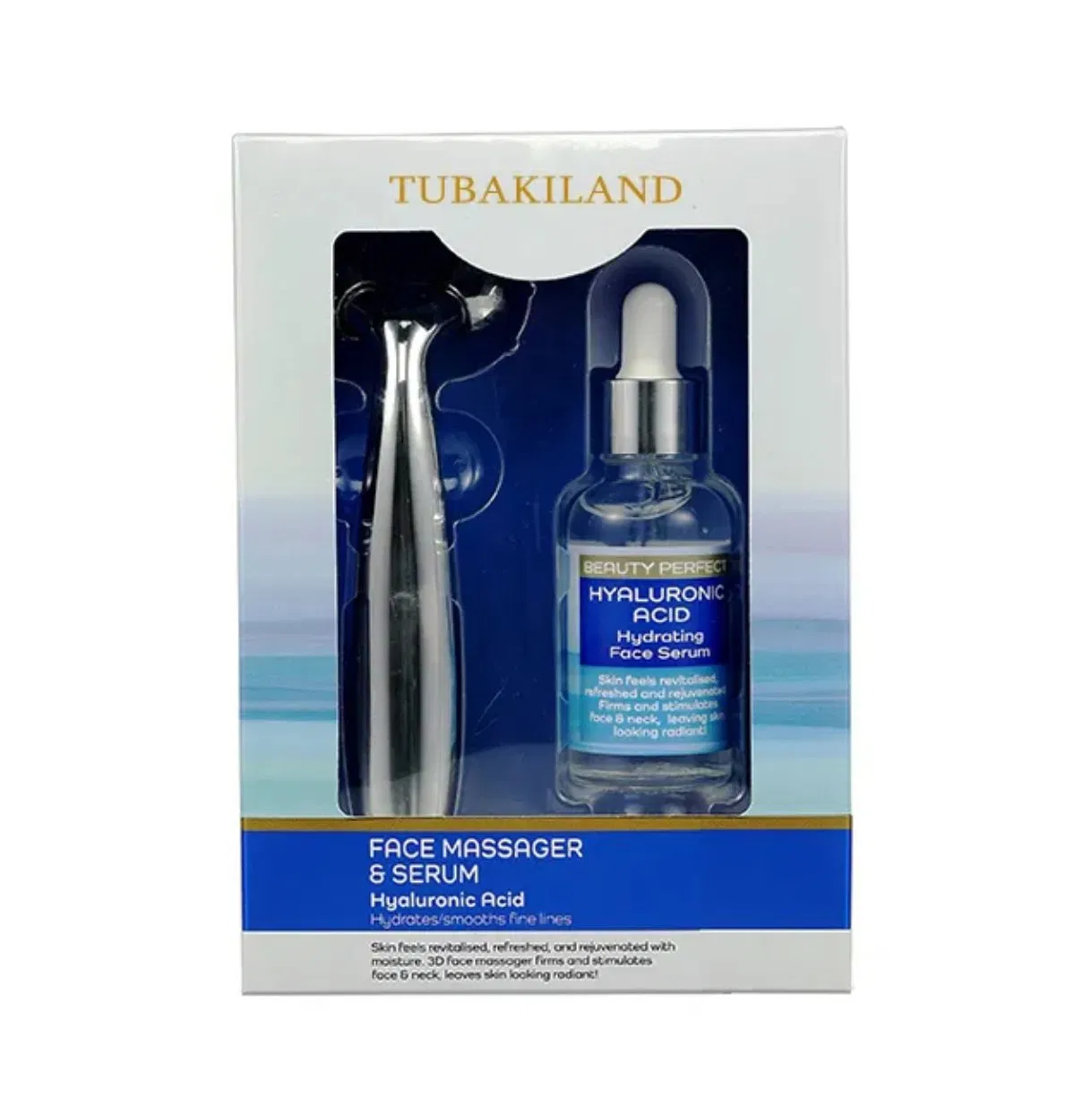 30ml Hyaluronic Acid Hydrating Skin Face Whitening Serum with Face Massager Set