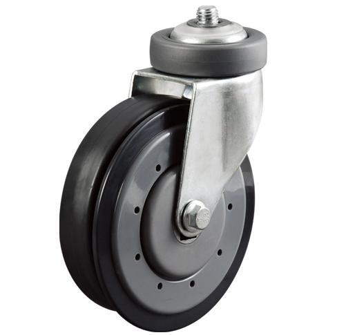 Factory Price 2-Dish Supermarket Travelator Caster Shopping Trolley PU Wheel