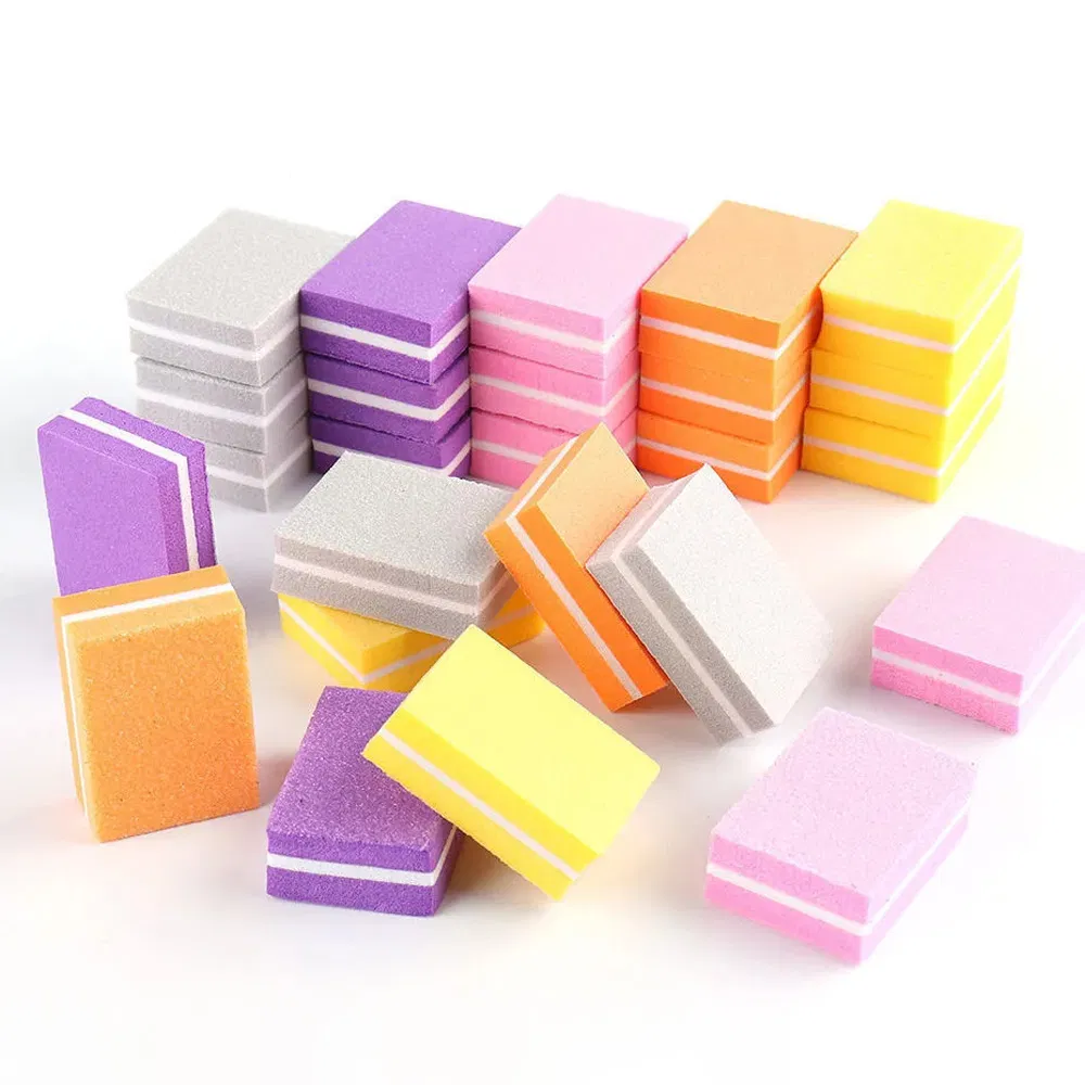 Private Label Disposable Mini Nail File Buffer Block Square Manicure and Pedicure Nails Art Sponge Files Tools