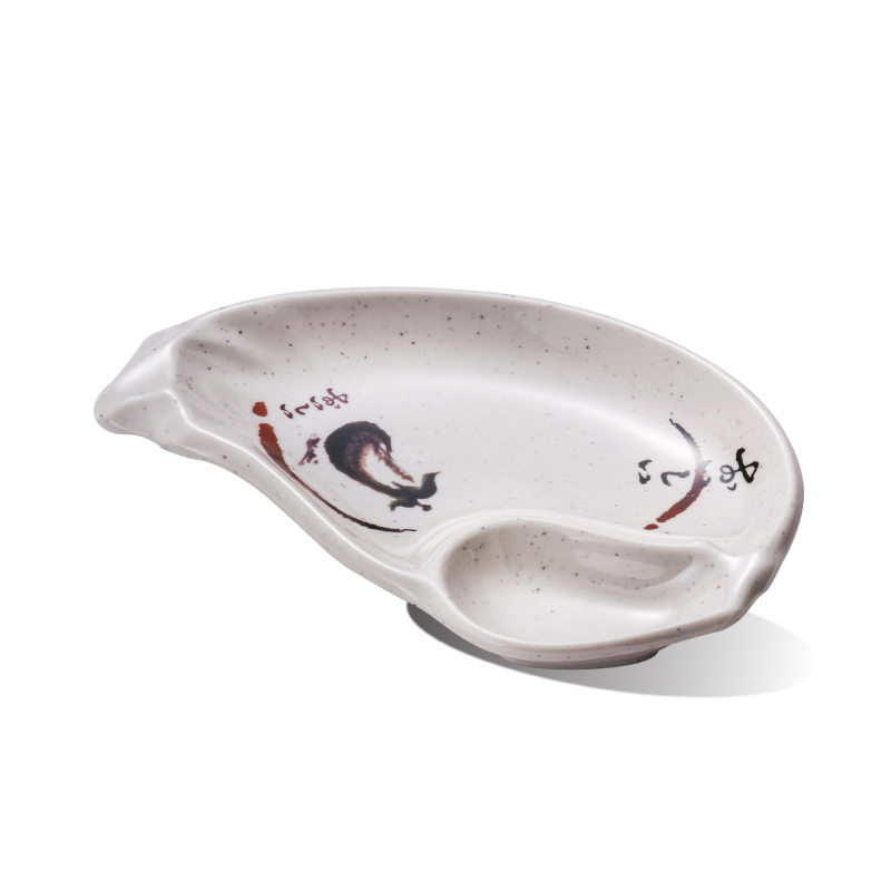 Two-Divided Plate Melamine Plate Tempura Tableware Custom Melamine Plate