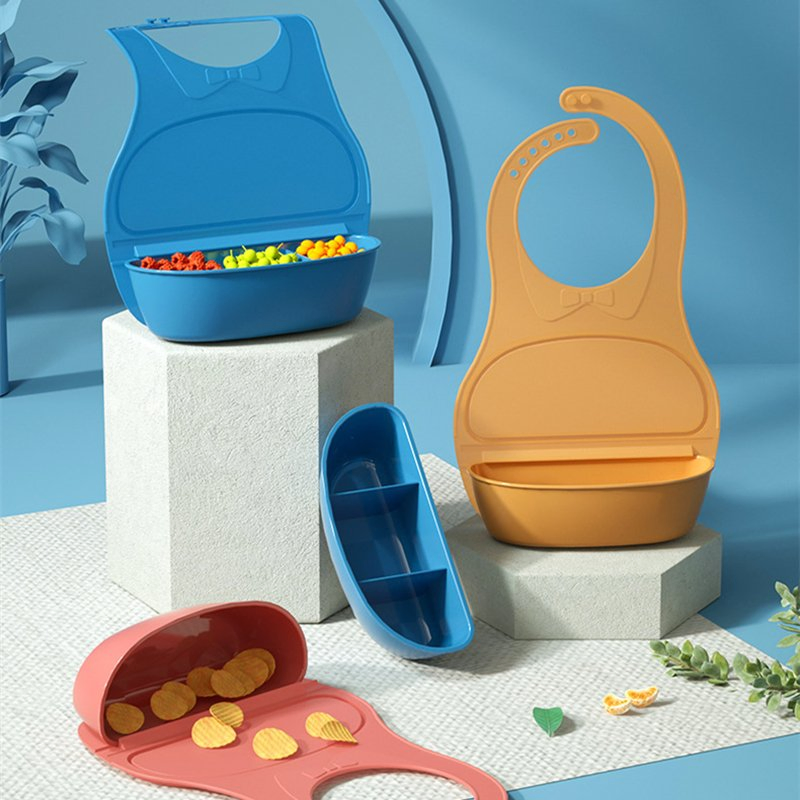 Factory Supply Attractive Price Plate Set Baby Wholesale Silicone Detachable Baby Bib