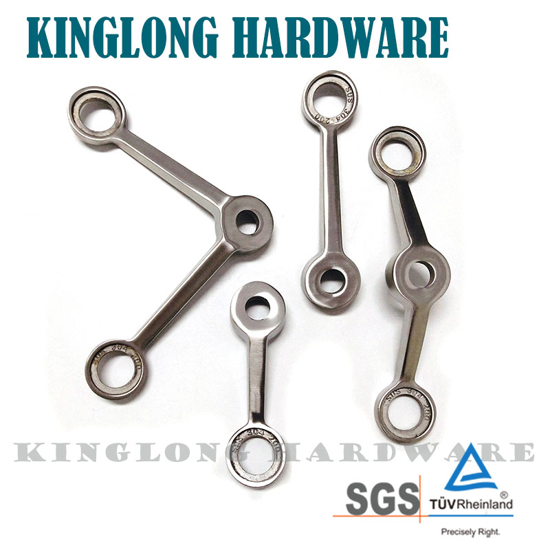 Stainless Steel Glass Hardware 2 Arms 90 Degree Curtain Wall Glass Spider