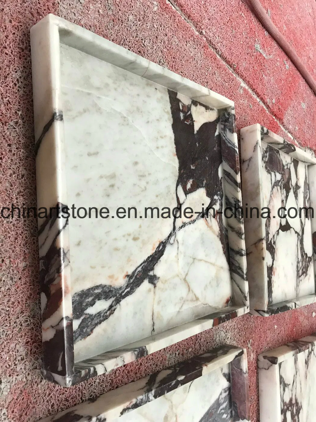 Italy Calacatta White/ Purple Marble Square Column