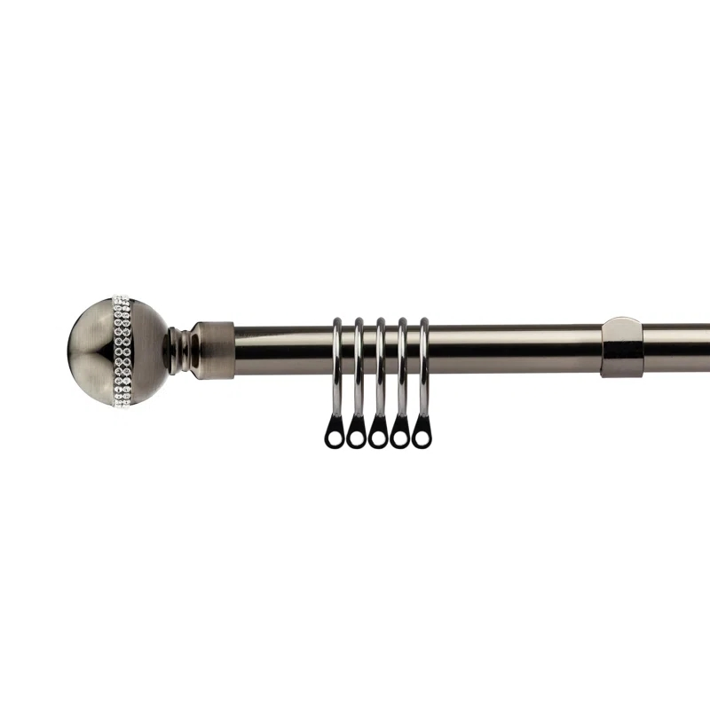 Modern Farmhouse Double Curtain Rods Adjustable Telescopic Window Rods Finials