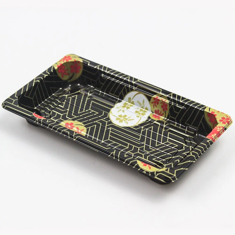 Disposable Plastic Container Custom Logo Food Sushi Packaging Box PS/Pet Sushi Box with Lid