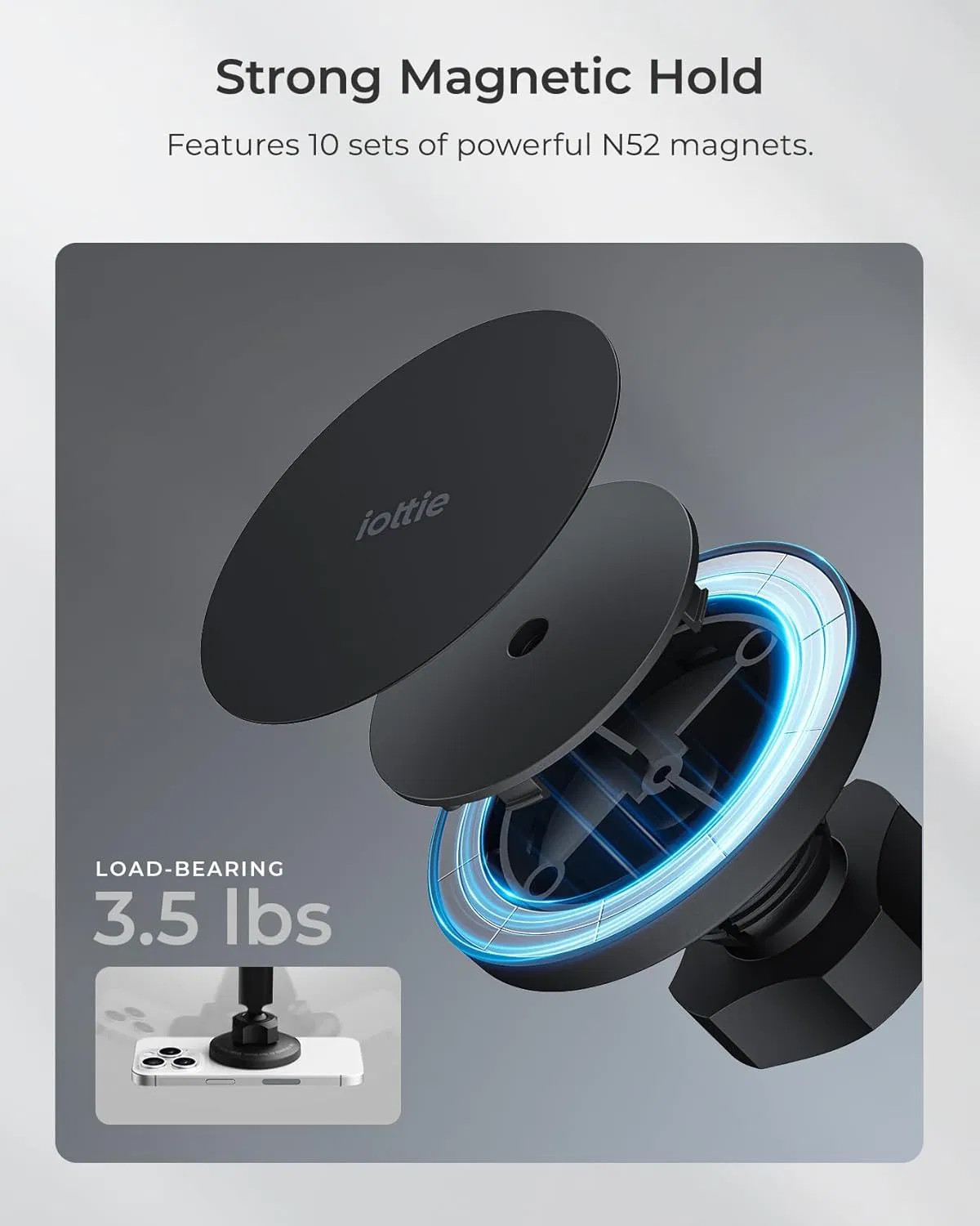 Универсальный держатель для телефона в авто с крюком 360°