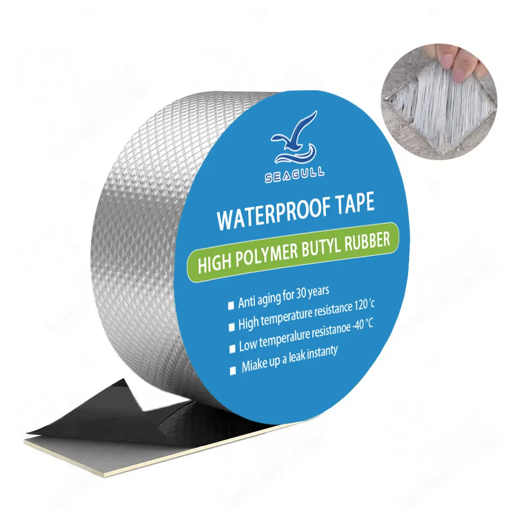 Super Strong Aluminum Foil Butyl Rubber Waterproof Tape for Steel Roofs Patching and Gutter Leak Repair