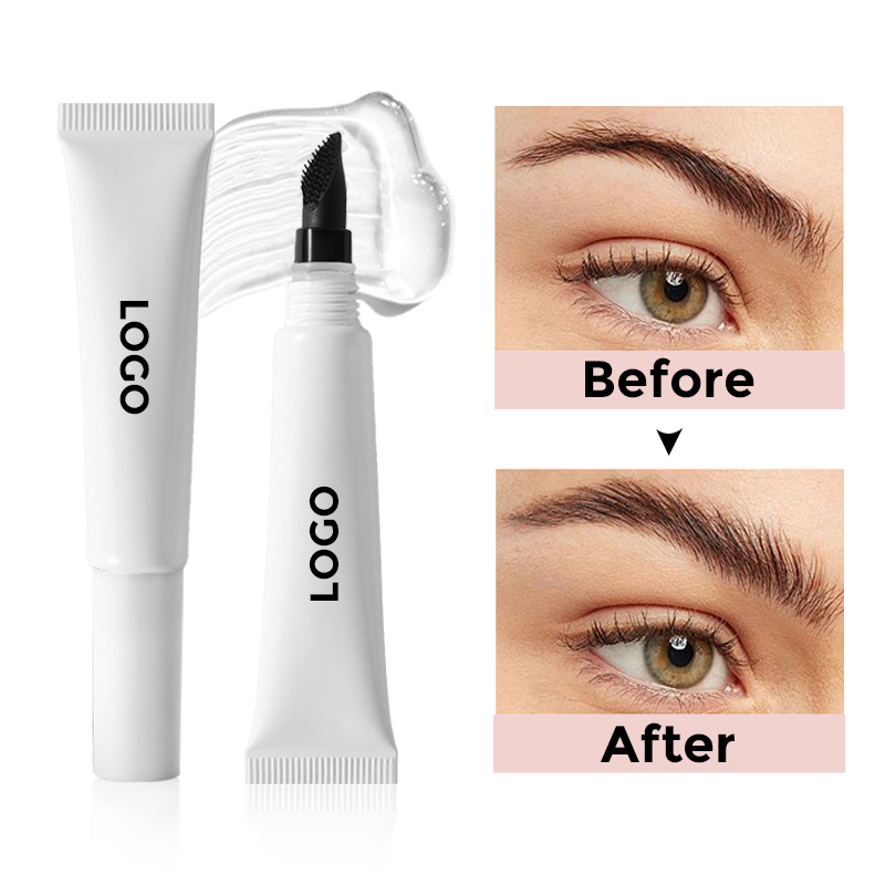 Eyebrow Setting Styling Gel Waterproof Vegan Fiber Clear Cosmetics Styling Brow Gel with Brush Eyebrow Gel