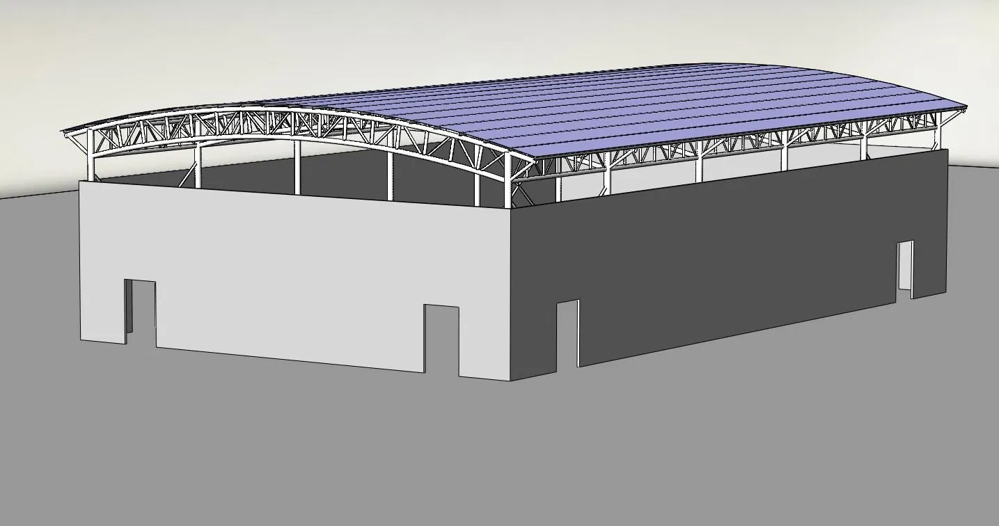 Q235 Steel Structure Tensile Membrane Structure Sunshade Roofing for Basketball Court/Tennis Court
