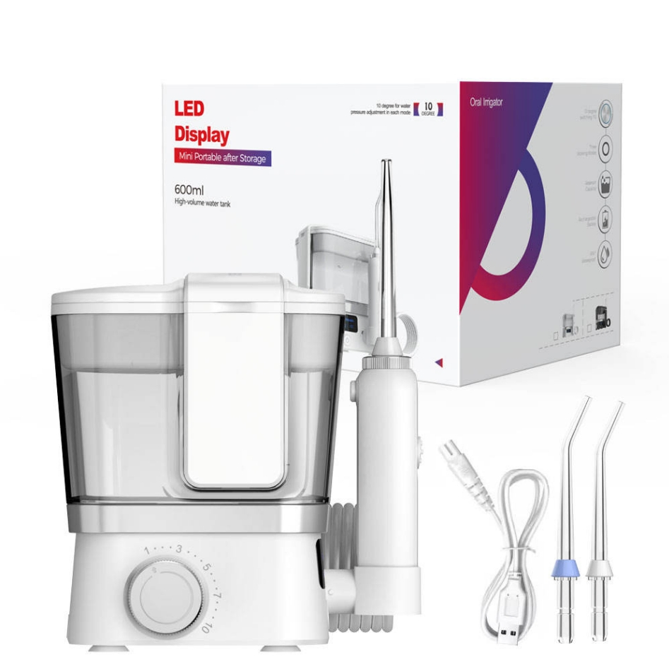 10-Degree Adjustable Water Pressure Dental Oral Irrigator 600ml Electric Water Flosser