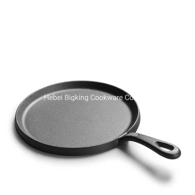 Round Cast Iron Skillet with Handle Cast Iron Pancake Pan D: 26.5*H: 2cm