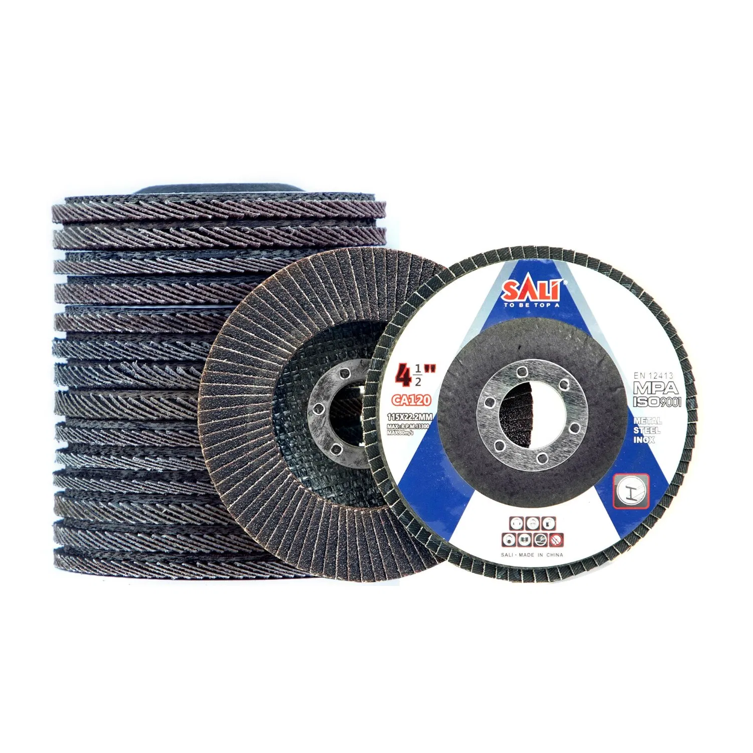 Sali 125*22.2mm P40-120 T27 Calcined Oxide Flap Disc