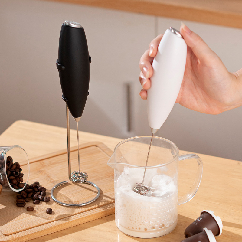 Kitchen Gadgets Coffee Tools Mini Egg Mixer Set Bubbler with Bracket Portable Cream Whisk Baking Electric Milk Frother
