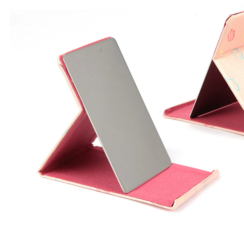 Desktop Makeup Aluminium Compact Metal Mirror Travel Table Folding Pocket Cosmetic Mirror