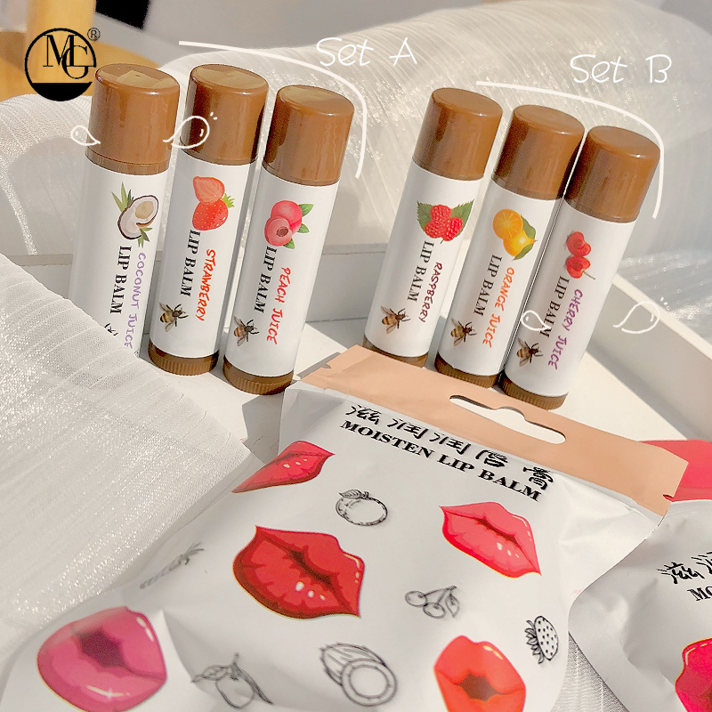 Natural Tinted Lip Balm Stick 3 PCS Set Pack Vegan Kids Moisturizing Cute Lip Balm