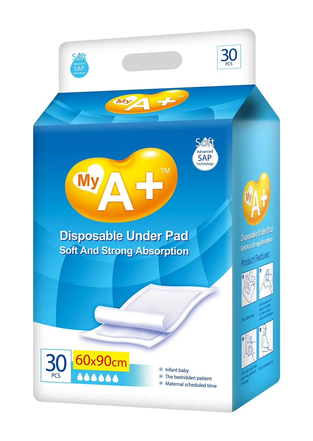 Free Sample Bed Pad Hospital Underpad 60 X 90 Absorbent Adult Disposable Underpads for Baby