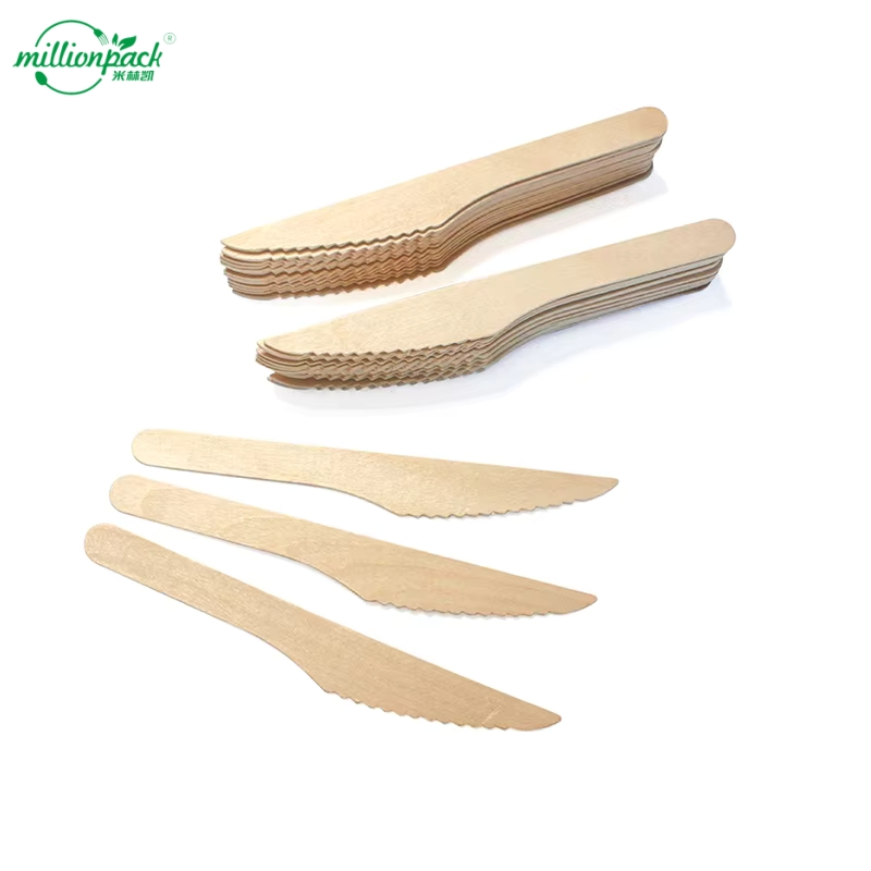 Premium Quality Disposable Knife Made of 100% Natural Wood for Steak