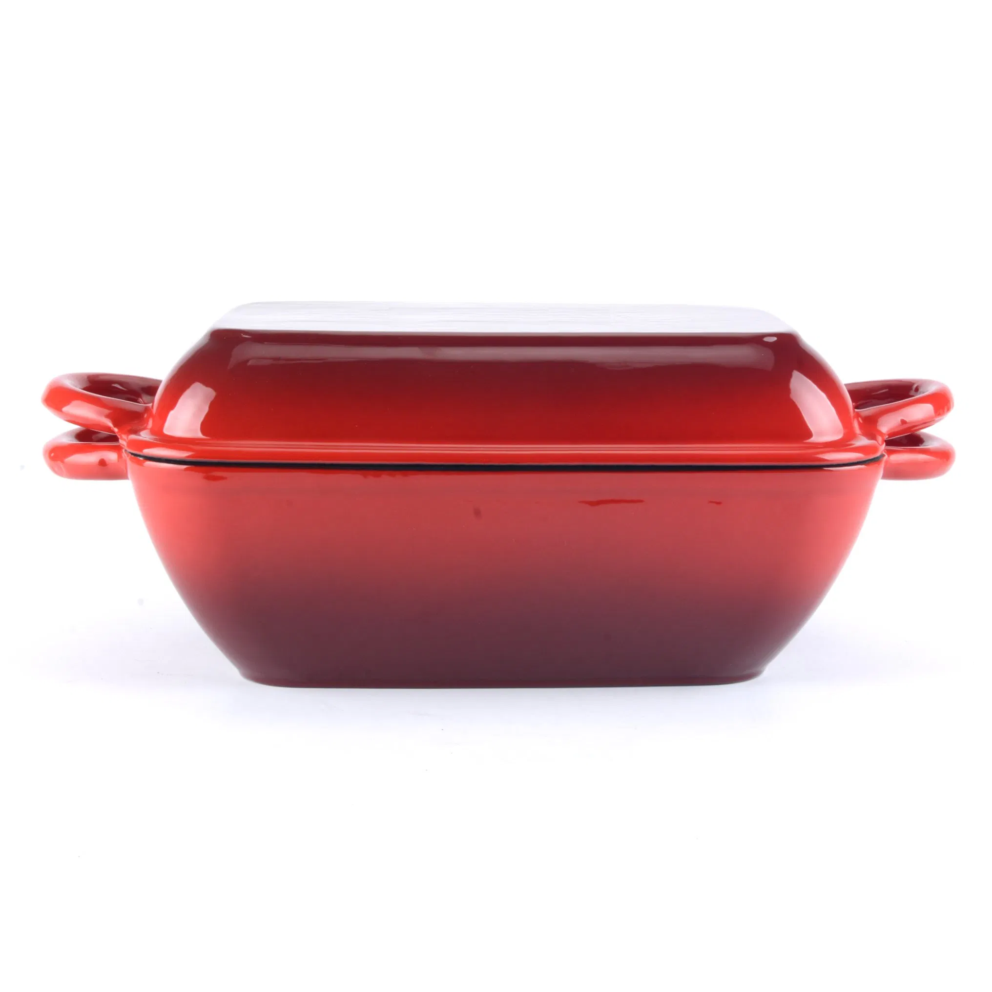 Эмалированная чугунная форма для хлеба с крышкой