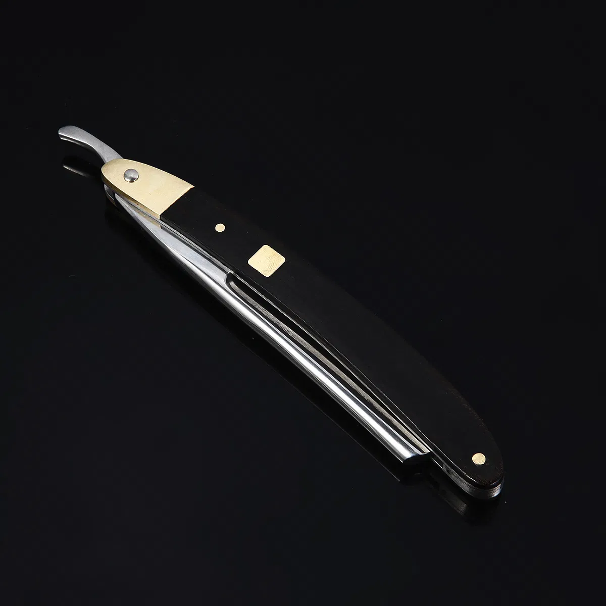 Classic Safety Straight Barber Razor Shaver Knife with Wood Copper Handle