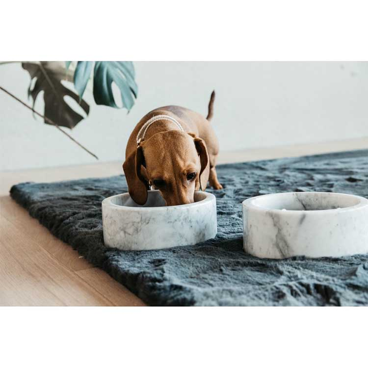 Durable Ceramic Pet Dog Bowl Marble Bowls for Dogs and Cats Round Food Bowl