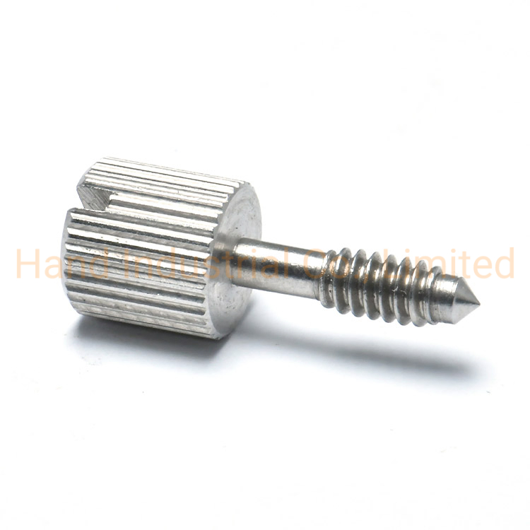 Low MOQ 18-8 Stainless Steel Screws M5 Custom Slotted Knurled Head Captive Screws