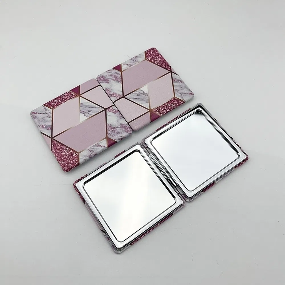 Customizable Tempered Glass Mirror Quiet Opening and Closing Portable Premium Compact Mirror