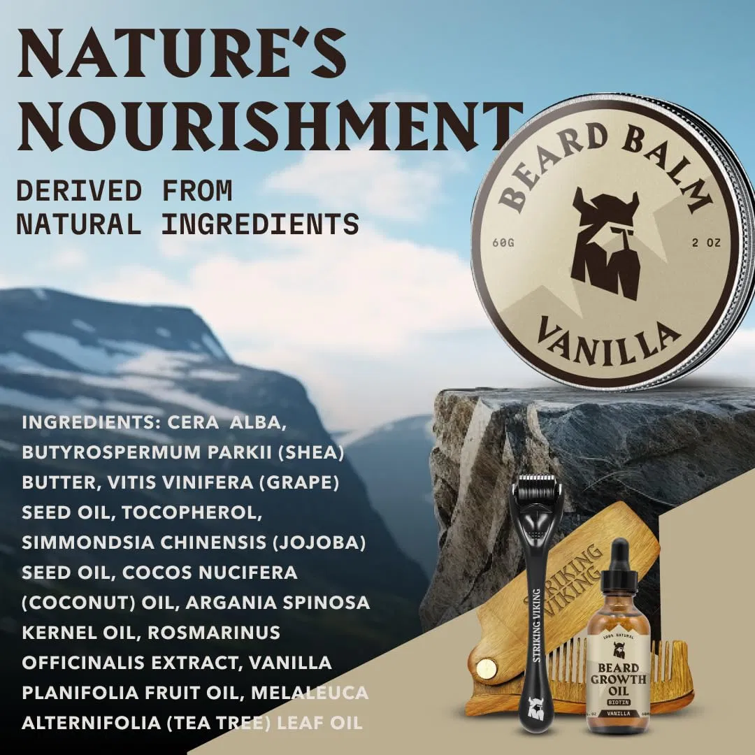 Premium Vanilla Beard Balm for Growth and Softening