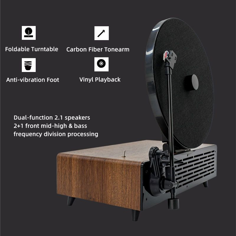 Вертикальный Bluetooth-граммофон с проигрывателем винила