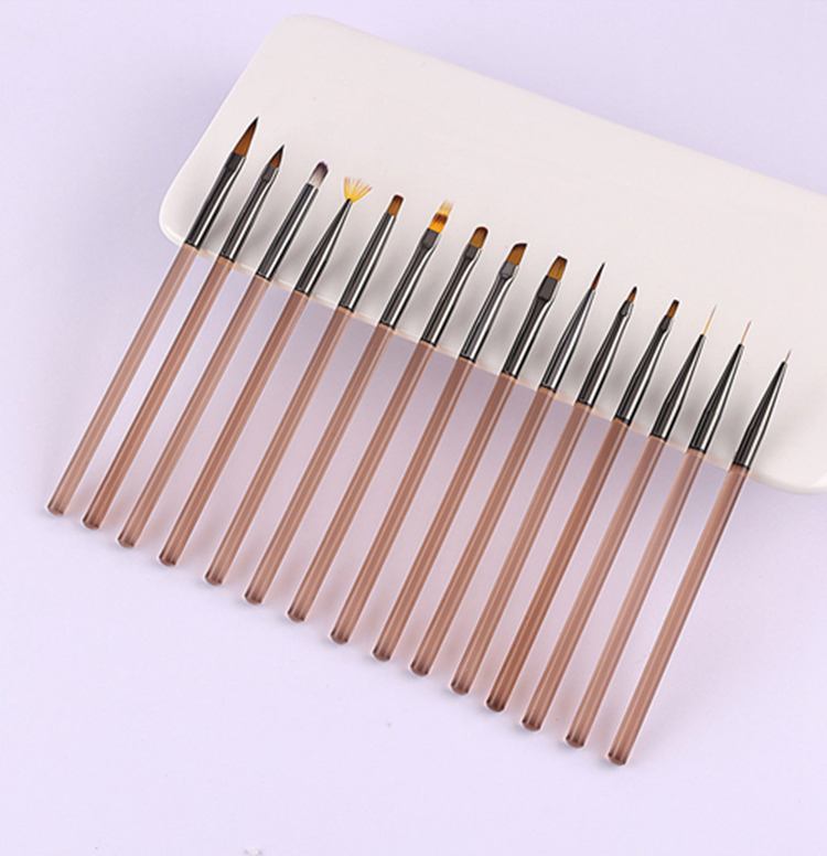Hot Selling Multifunctional Nail Brush Set OEM Acrylic Brown Nail Brush