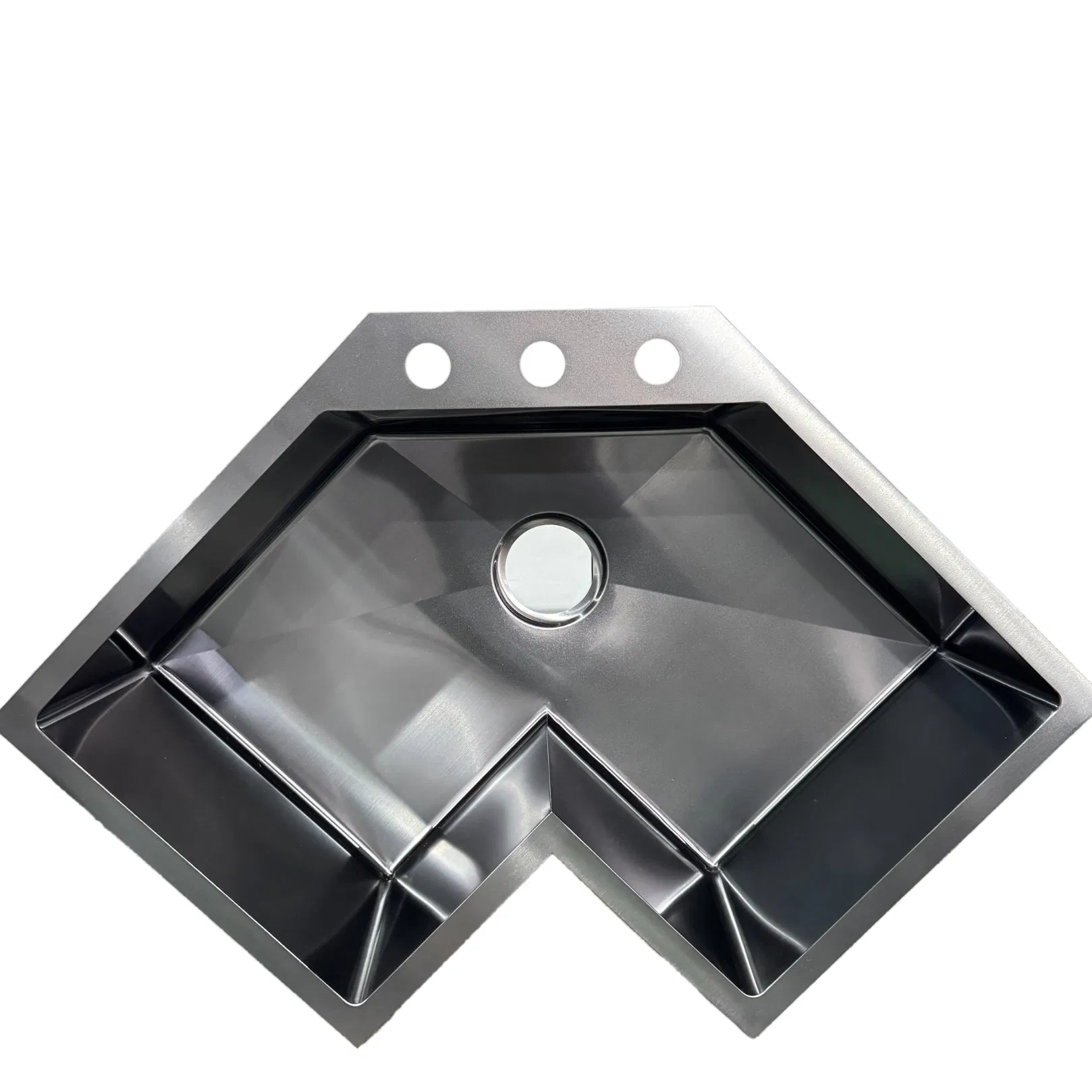 Corner Sink Stainless Steel Sink Handmade PVD Nano Black China Wholesale