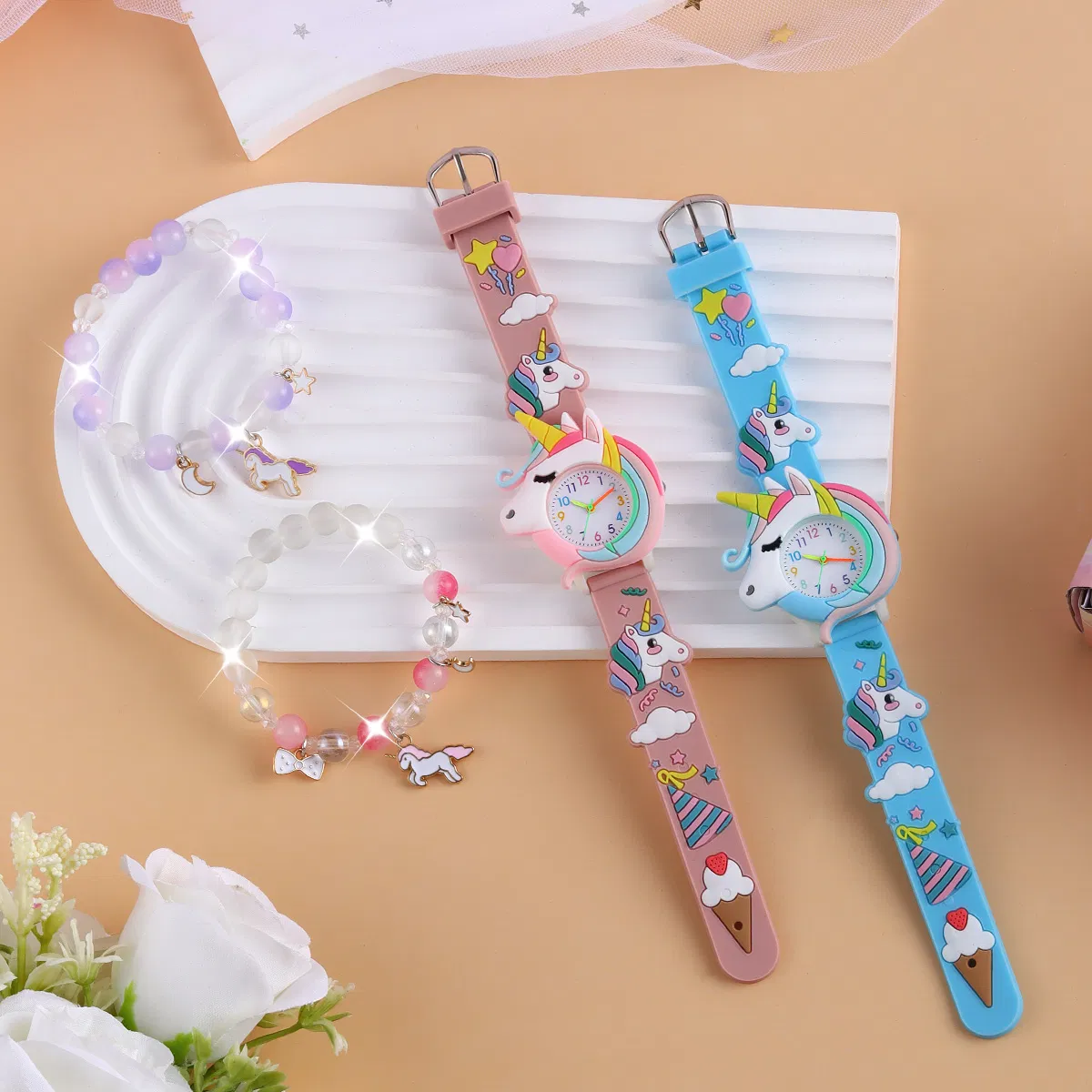 Unicorn Children's Watch Cartoon Cute Pink Blue Accessories
