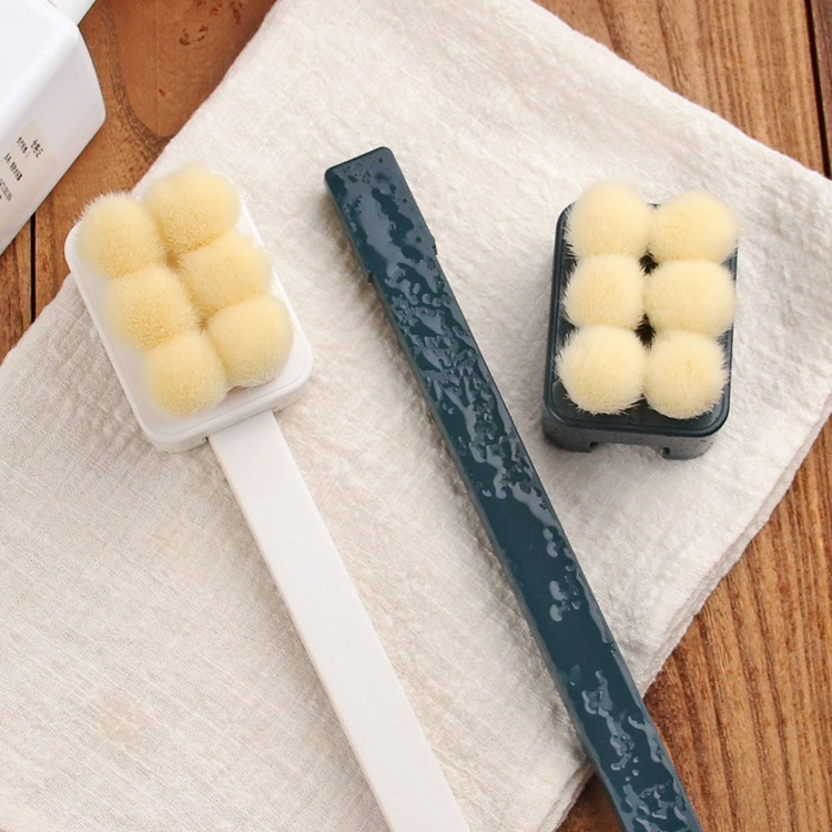 2021 New Style Multifunctional Body and Face Double Use Super Soft Ultra-Fine Hair Bath Brush with Long Handle
