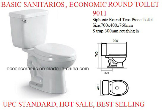 9011 White Two Piece Toilet, Bathroom Toilet Wc, Inodoro Sanitarios, Sanitary Ware