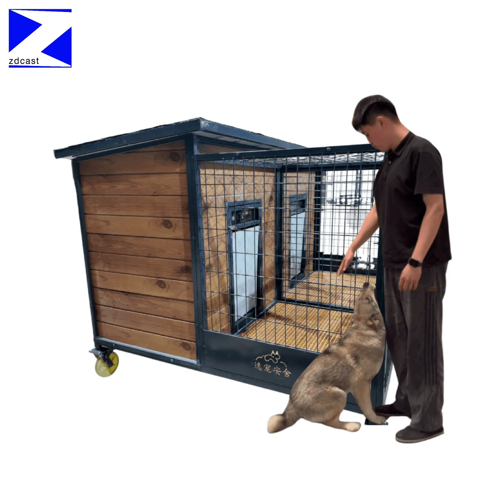 Eco-Friendly Breathable Dogs Cat Kennel Wooden Luxury Foldable Breathable Large Space Durable Wooden Pet Dog House