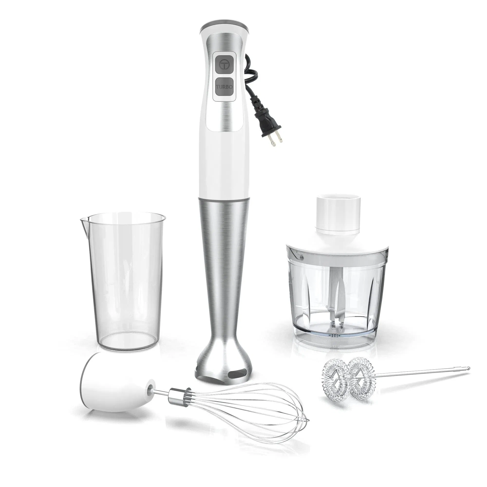 Fashionable BPA-Free 600ml Container 500ml Food Grinder 5-in-1 8-Speed Stick Hand Blender