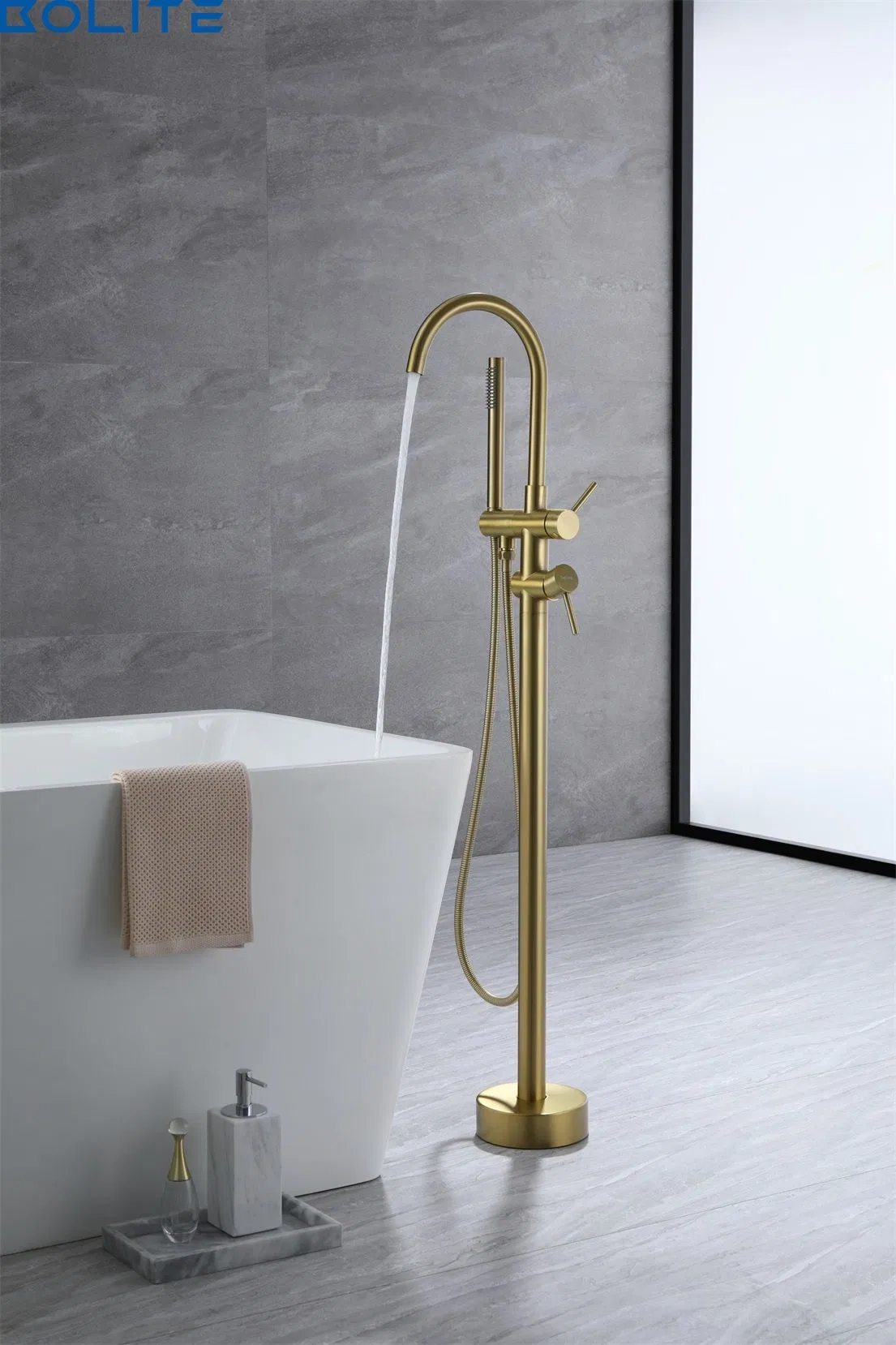 Bathroom Floor Mounted Bathtub Faucet Brass 304 Bathtub Floor Mounted Shower Faucet