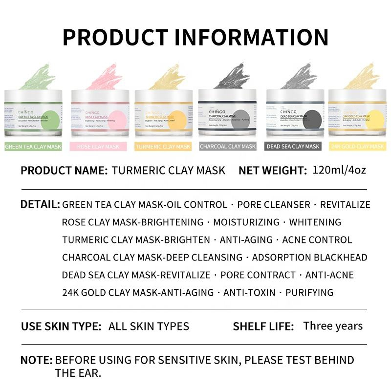 Natural Shrink Pores Brightening Moisturizing Clay Mask Anti-Acne Whitening Skin