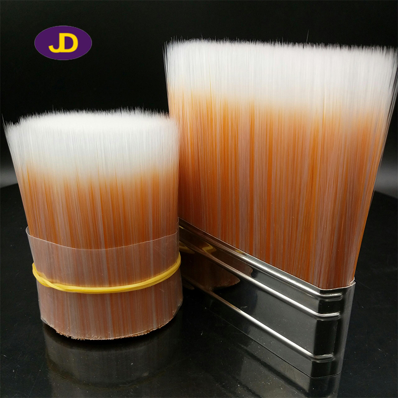 White Orange Hollow Solid Tapered Synthetic Brush Filament