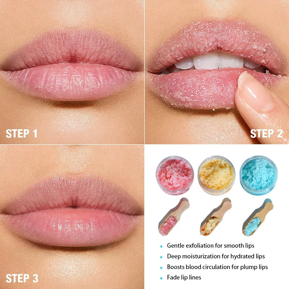 OEM ODM Factory Price Fruit Exfoliating Strawberryblueberry Orange Sugar Deep Cleansing Lip Scrub