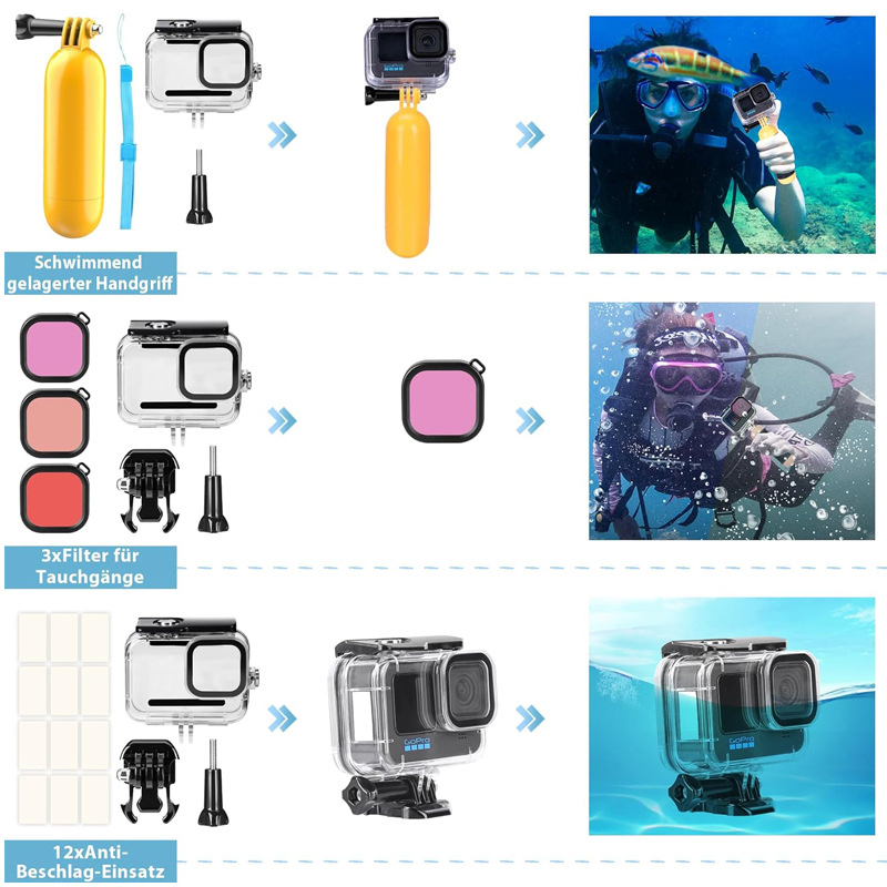 Gopro Accessories Set Sports Camera Accessories 61 in 1 Combo with Large Storage Bag