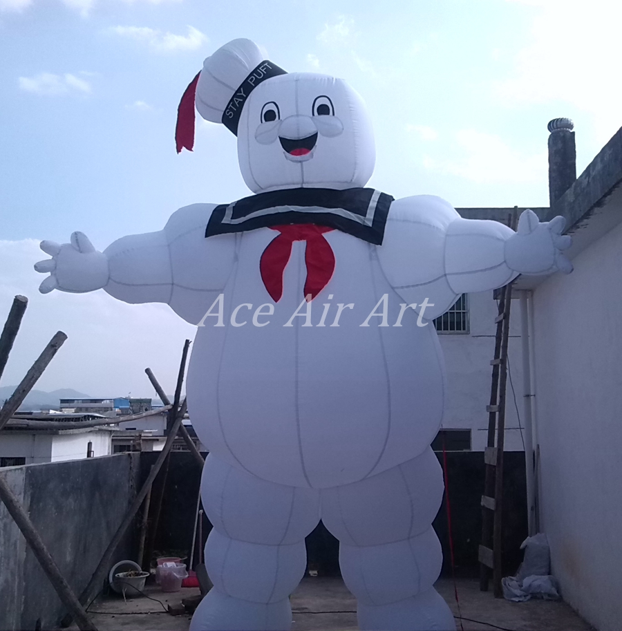 Halloween Inflatable Stay Puft Cartoon Giant Airblown Marshmallow Balloon Inflatable Ghostbuster for Party Decor