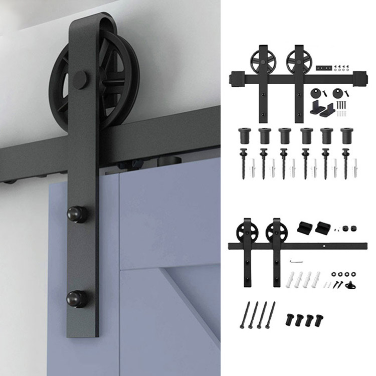 Carbon Steel Sliding Door System for Single Wood Door