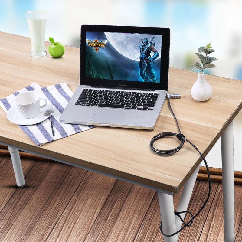 Zinc Alloy Eight Strand Braided Steel Wire 2m Long Password LCD Anti Theft Laptop Lock