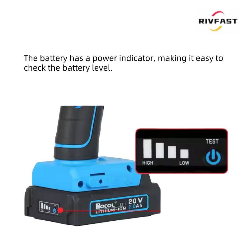 Rl-520 Lithium Battery Rivet Gun 2.4mm-4.8mm 18V 20V Handheld Riveter Electric Powered Riveting Tool